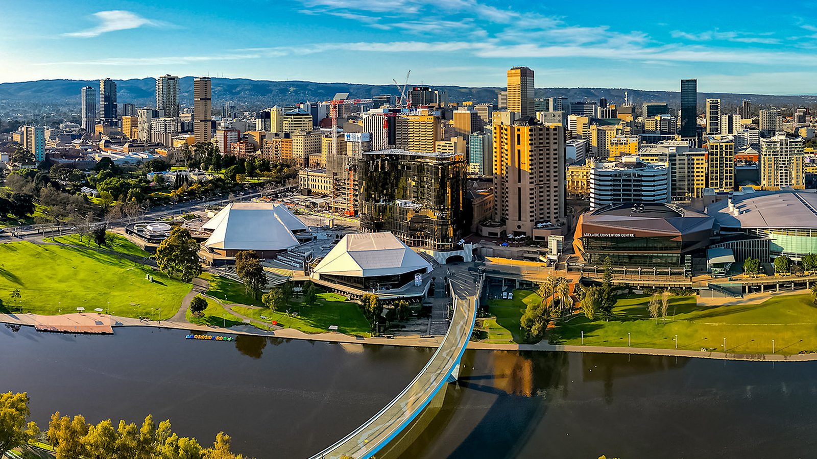 Adelaide skyline and the River Torrens