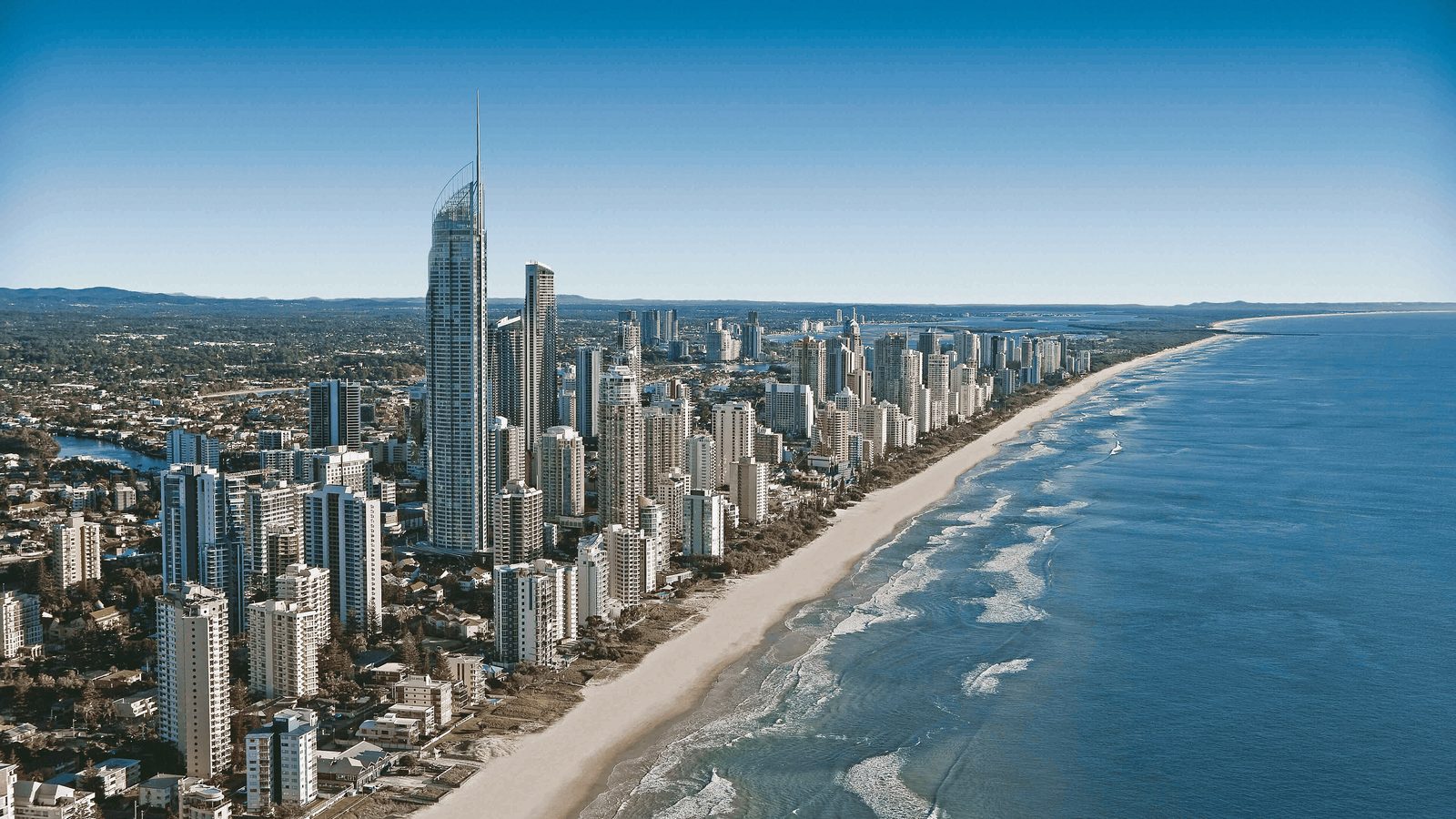 Gold Coast skyline along the beach