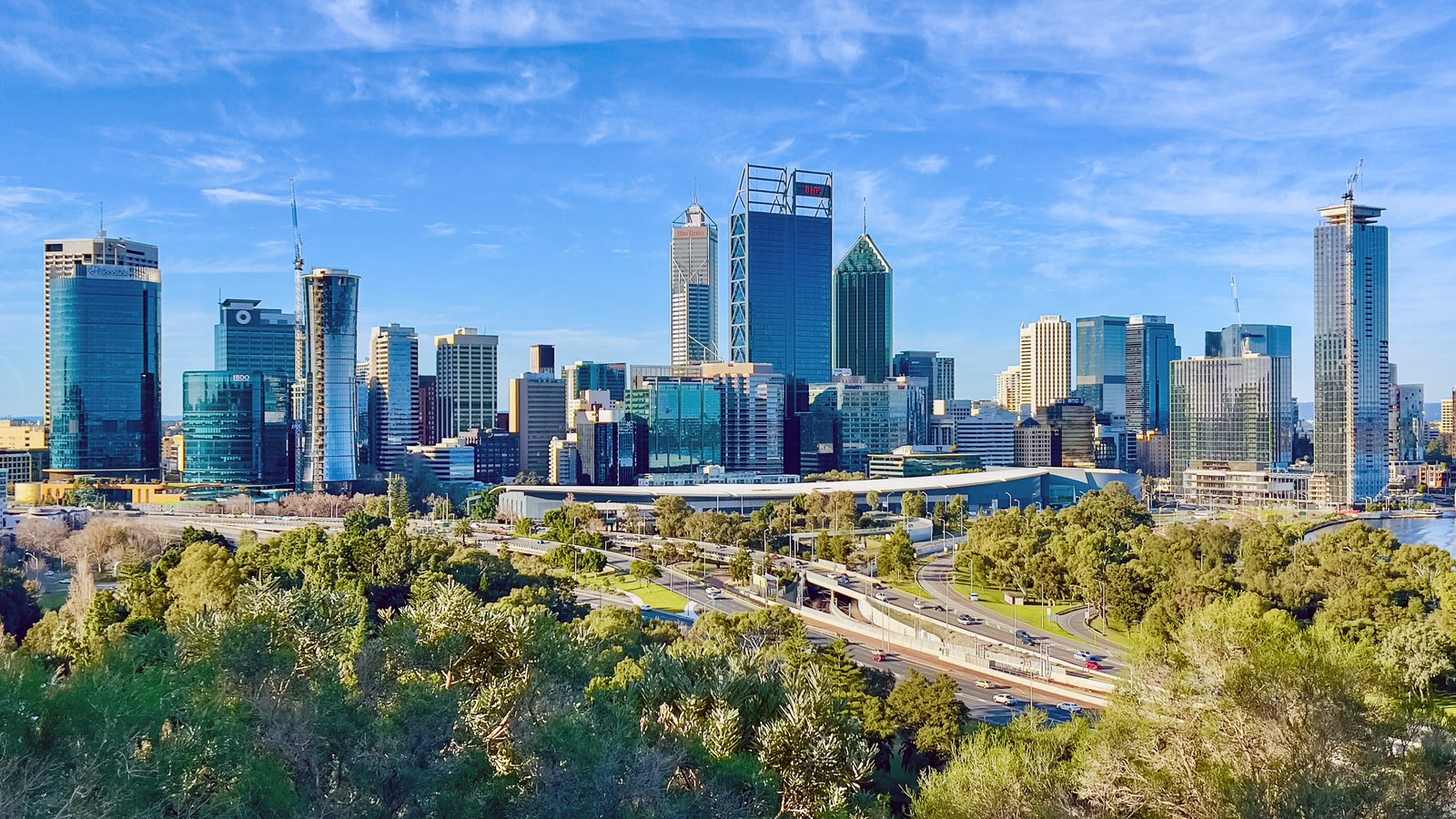 Perth CBD skyline from the State War Memorial lookout